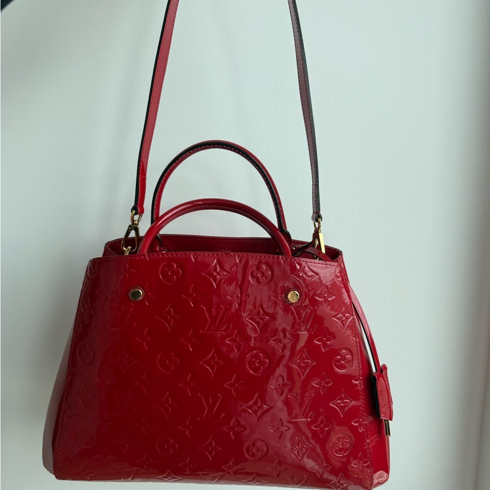 Louis Vuitton Red Patent Vernis Alma Satchel with Shoulder Strap - Picture 7 of 7